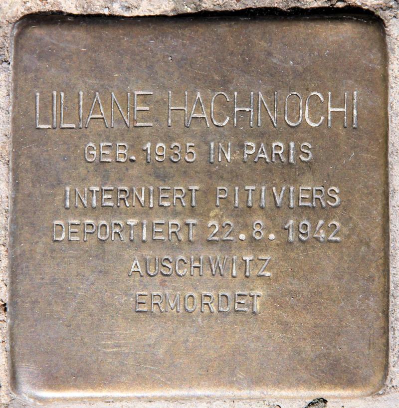 Stolperstein für Liliane Hachnochi.
