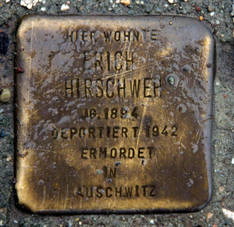 Stolperstein für Erich Hirschweh.