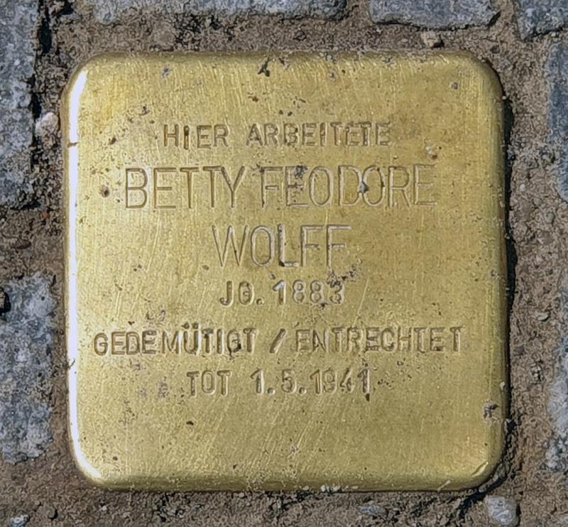 Stolperstein Betty Feodore Wolff © OTFW