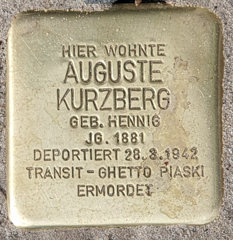 Stolperstein für Auguste Kurzberg © OTFW
