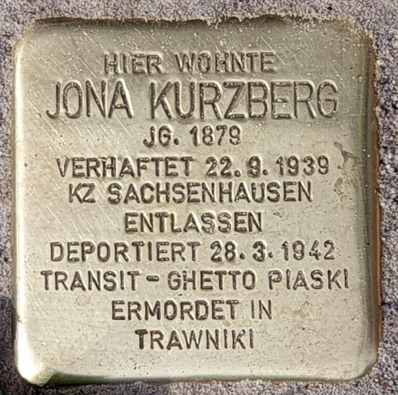 Stolperstein für Jona Kurzberg © OTFW