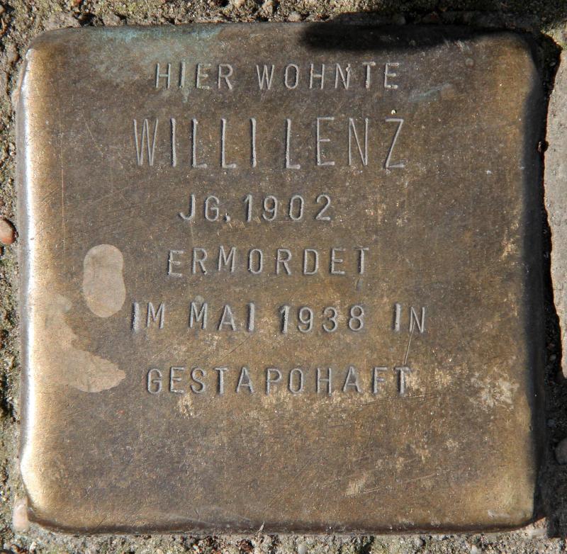 Stolperstein für Willi Lenz.