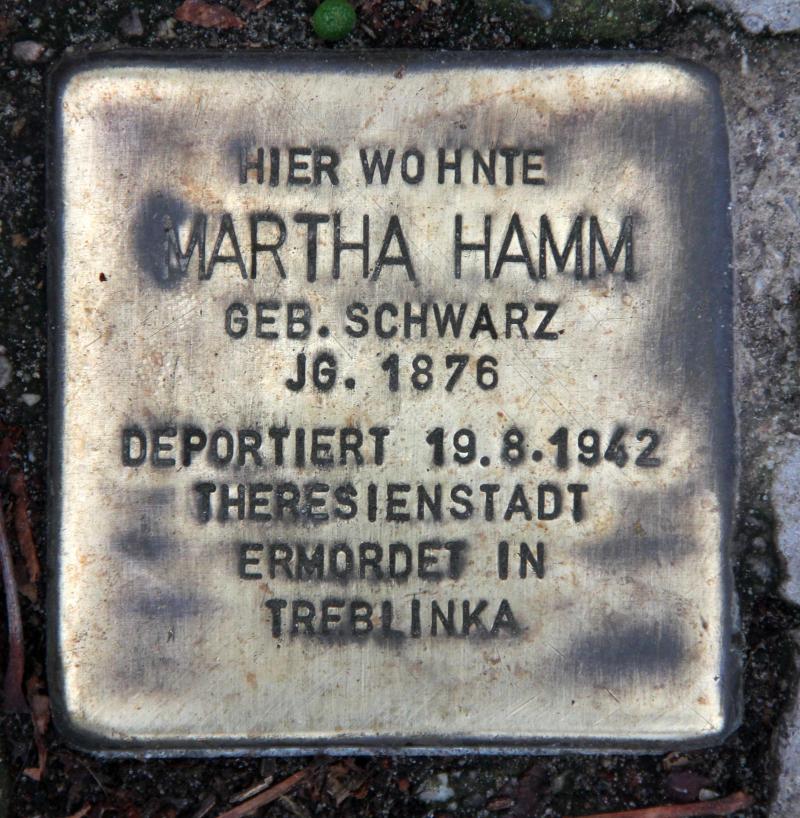Stolperstein für Martha Hamm.