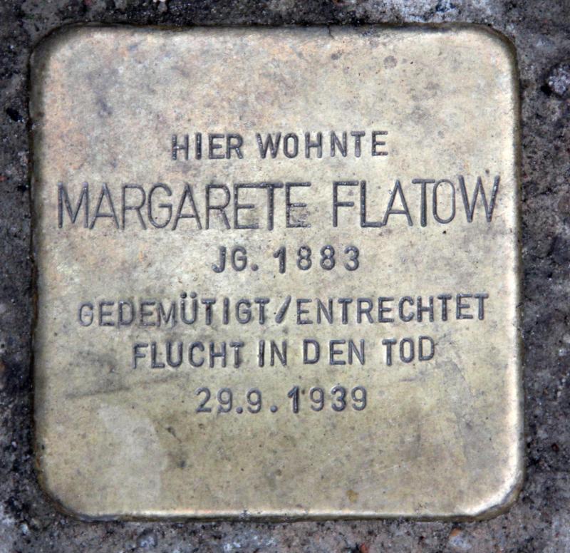 Stolperstein für Margarete Flatow.