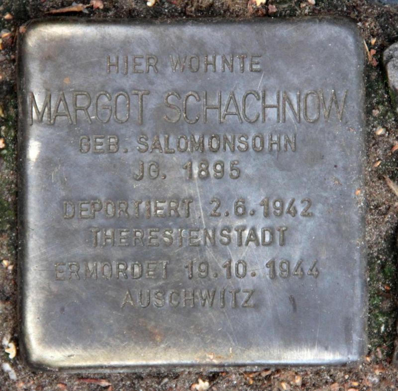Stolperstein für Margot Schachnow.