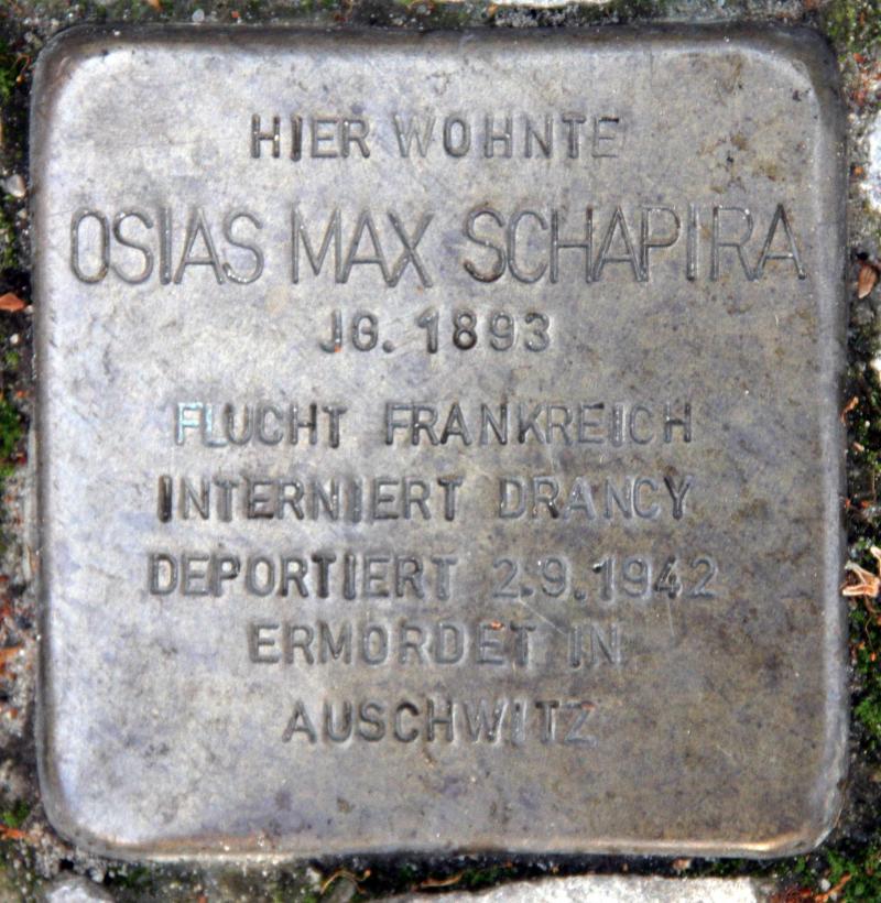 Stolperstein für Osias Max Schapira.