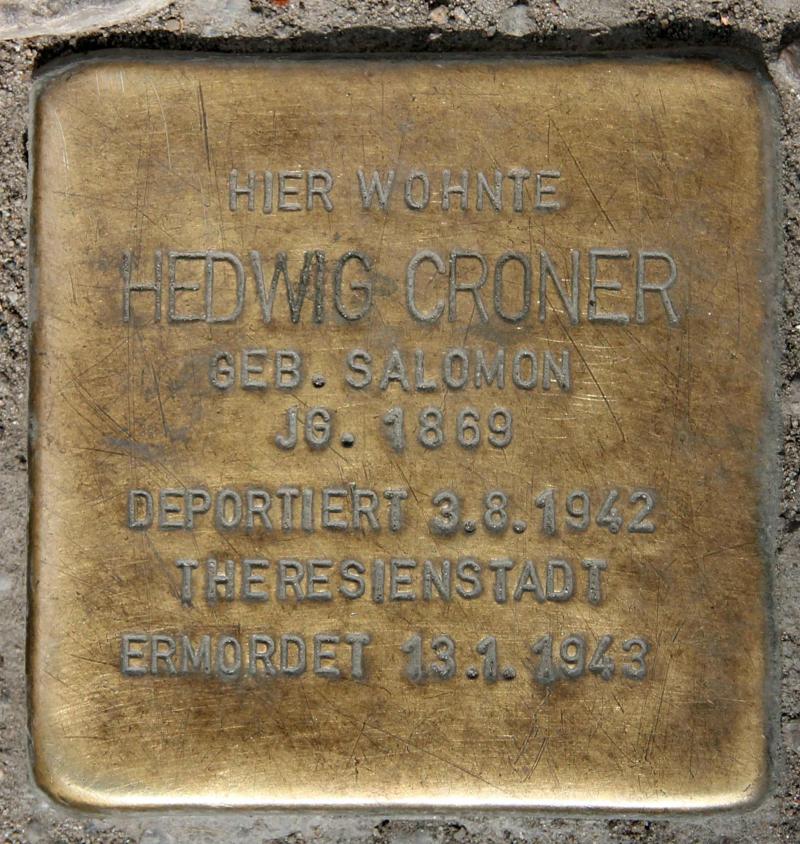 Stolperstein für Hedwig Croner.