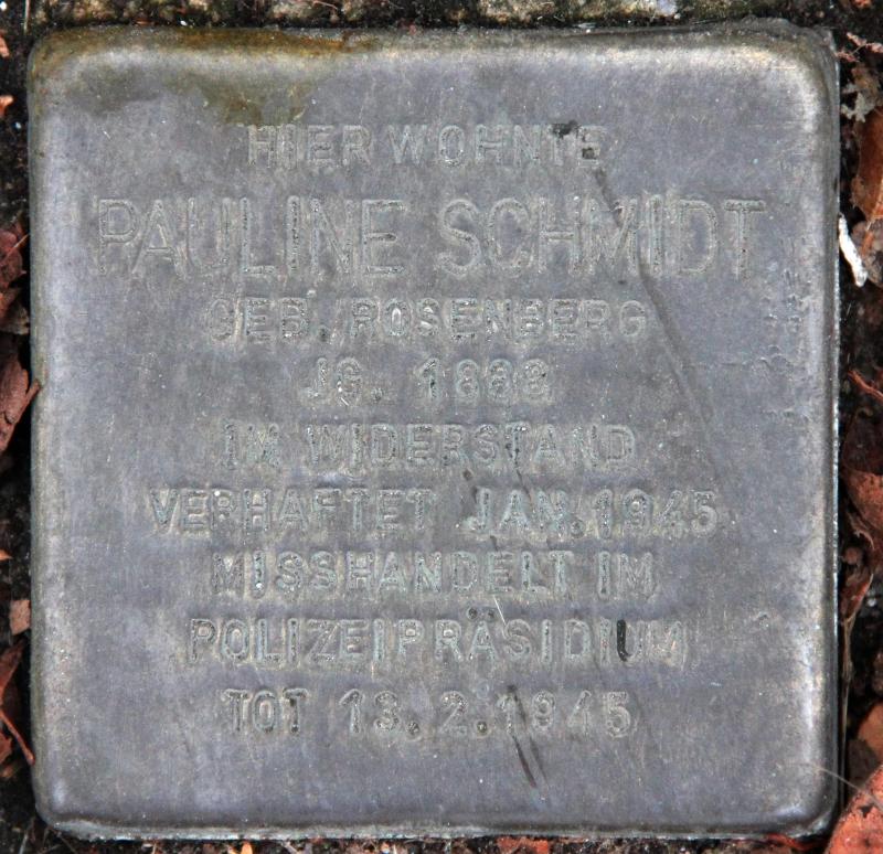 Stolperstein für Pauline Schmidt.