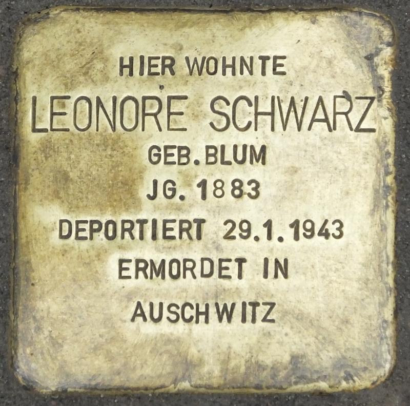 Stolperstein Leonore Schwarz© H.-J. Hupka