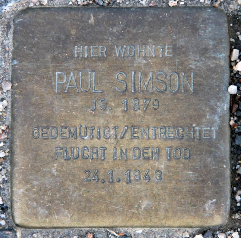 Stolperstein für Paul Simson.