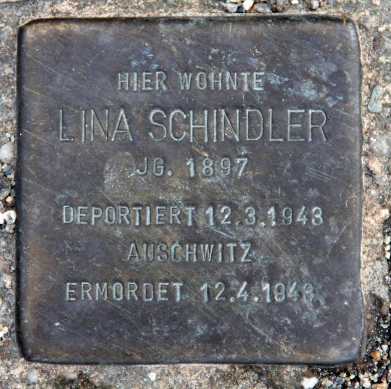 Stolperstein für Lina Schindler.