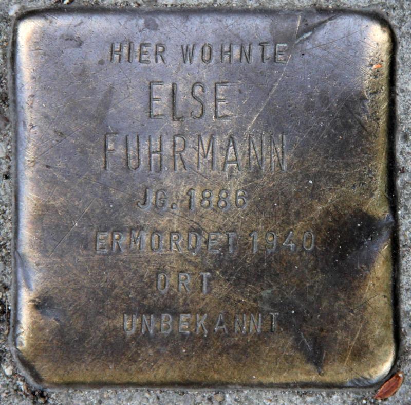 Stolperstein für Else Fuhrmann.