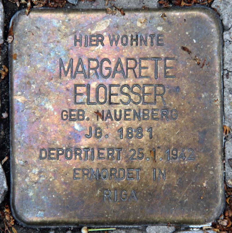 Stolperstein für Margarete Eloesser.
