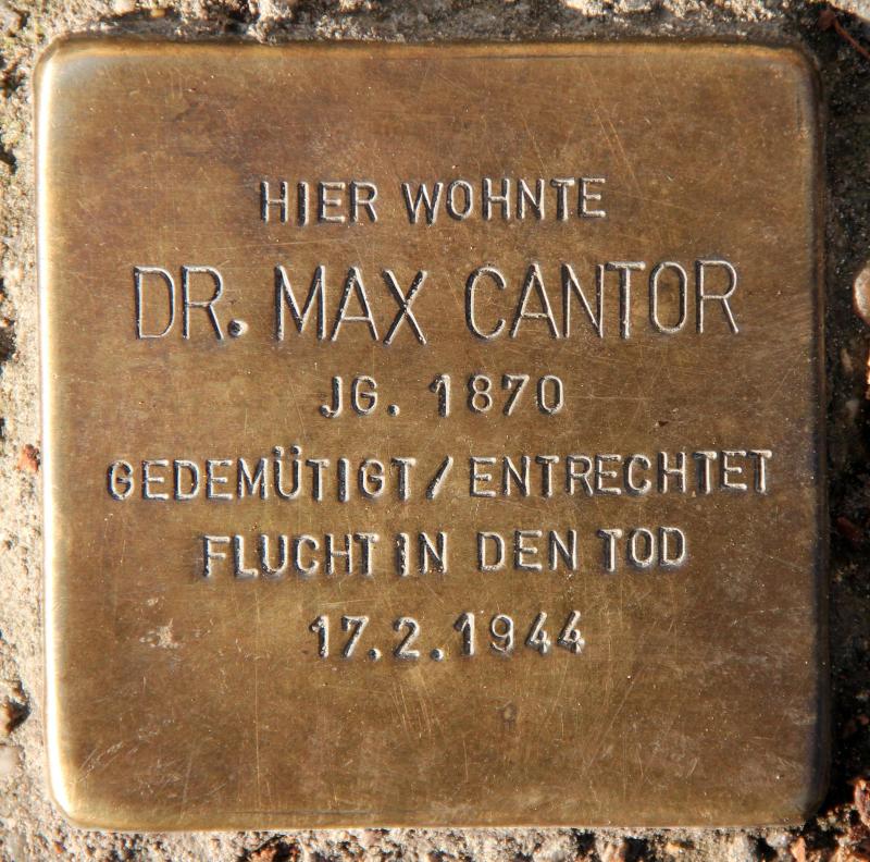 Stolperstein für Max Cantor.