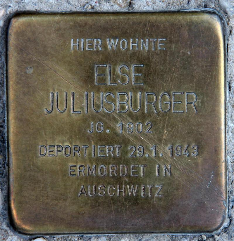 Stolperstein für Else Juliusburger.