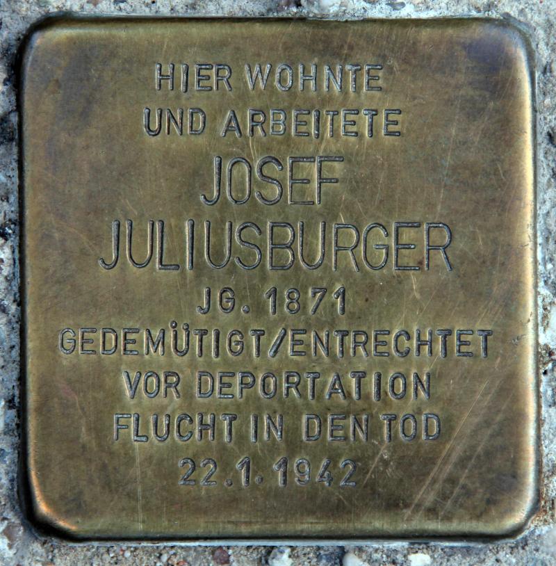 Stolperstein für Josef Juliusburger.