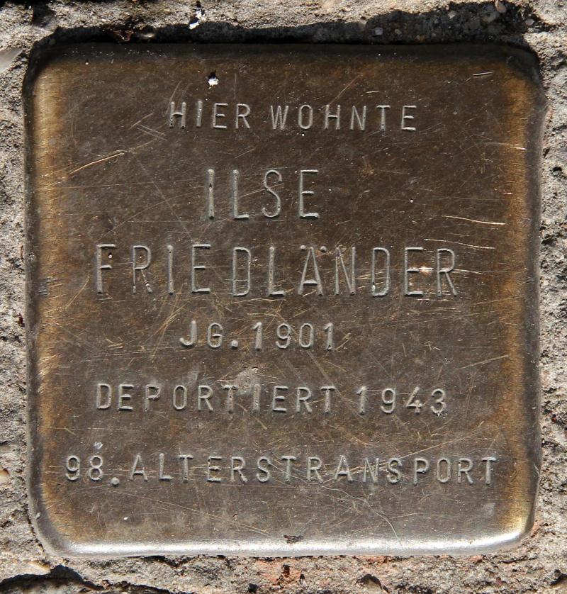 Stolperstein für Ilse Friedländer.