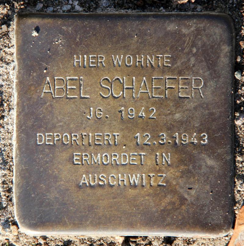 Stolperstein für Abel Bernhard Schaefer.