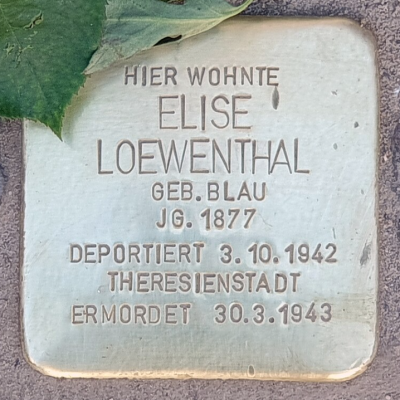 Stolperstein für Elise Loewenthal © OTFW