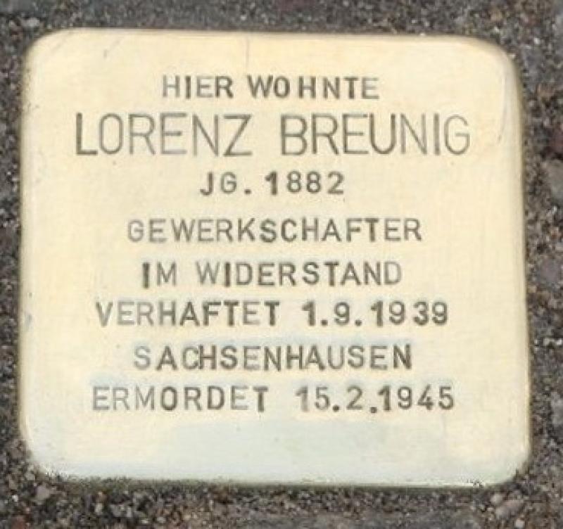 Stolperstein für Lorenz Breunig