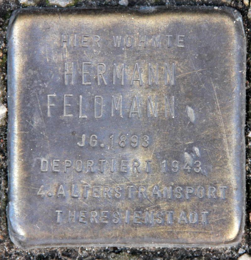 Stolperstein für Hermann Feldmann.