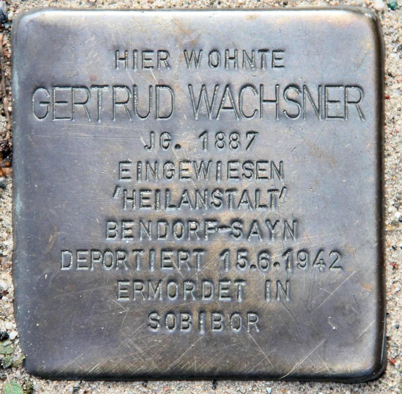 Stolperstein für Gertrud Wachsner.