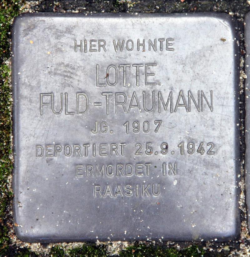 Stolperstein von Lotte Fuld-Traumann, Foto: OTFW