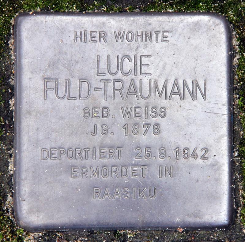 Stolperstein von Lucie Fuld-Traumann, Foto: OTFW