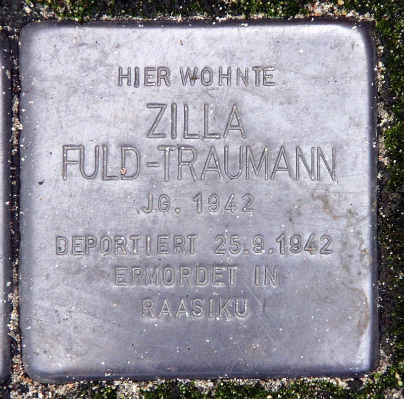 Stolperstein von Zilla Fuld-Traumann, Foto: OTFW