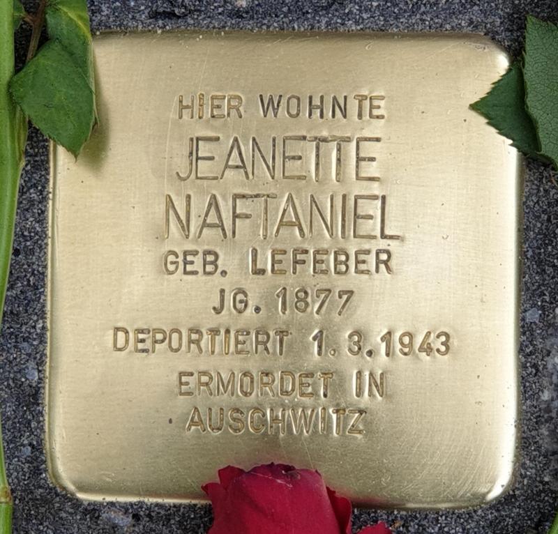 Stolperstein für Jeanette Naftaniel © OTFW