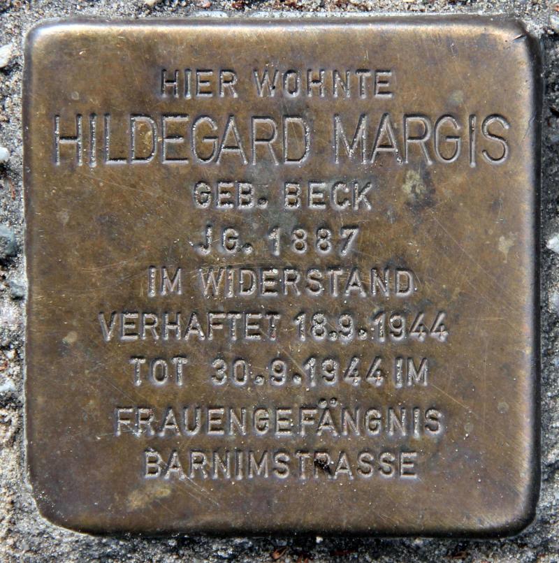 Stolperstein für Hildegard Margis.