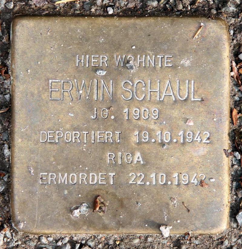 Stolperstein für Erwin Jakob Schaul.