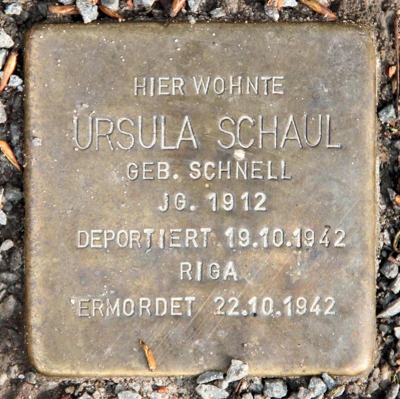 Stolperstein für Ursula Hermine Schaul.