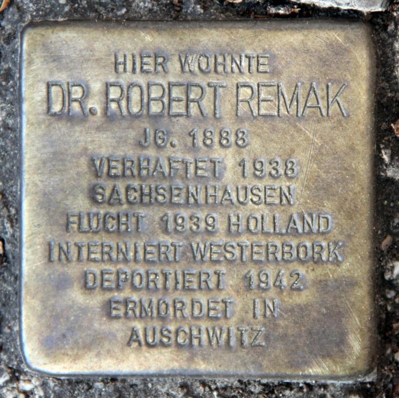 Stolperstein für Robert Remak.