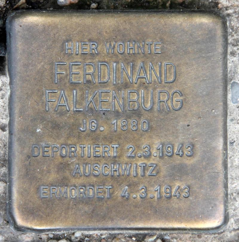 Stolperstein für Ferdinand Falkenburg.