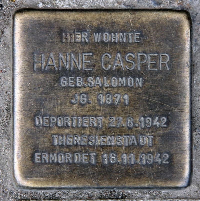 Stolperstein für Hanne Casper.