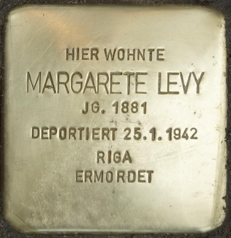 Stolperstein Margarete Levy © Koordinierungsstelle Stolpersteine Berlin