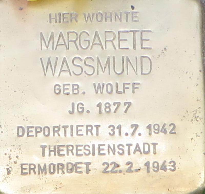 Stolperstein Margarete Wassmund