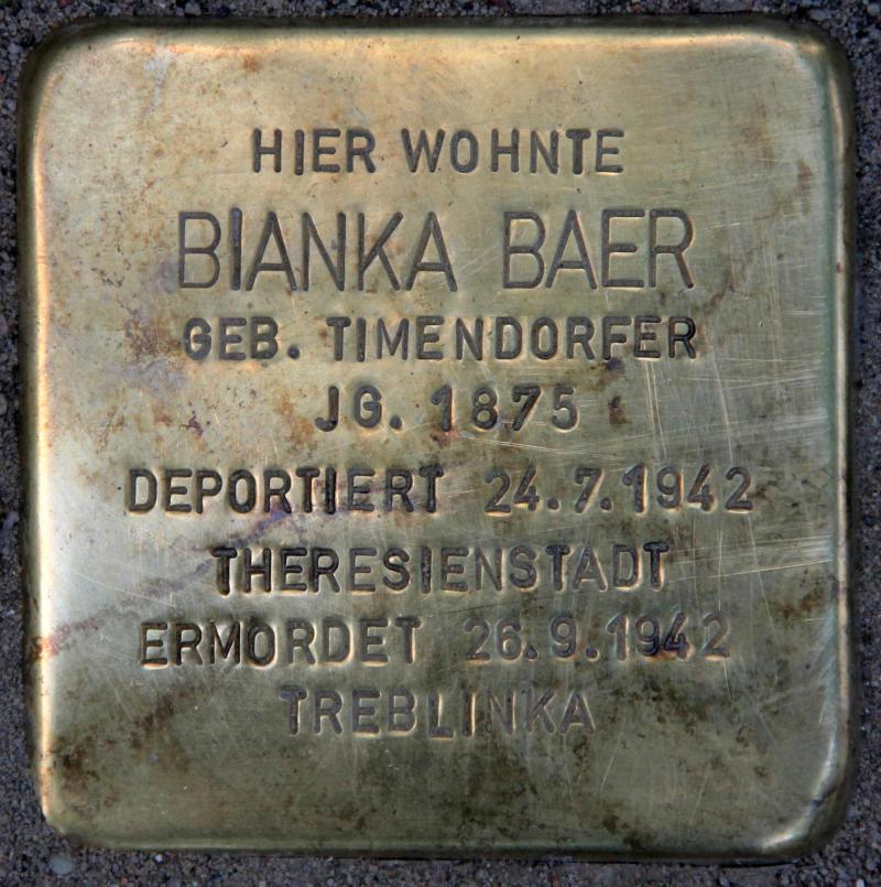 Stolperstein für Bianka Baer.
