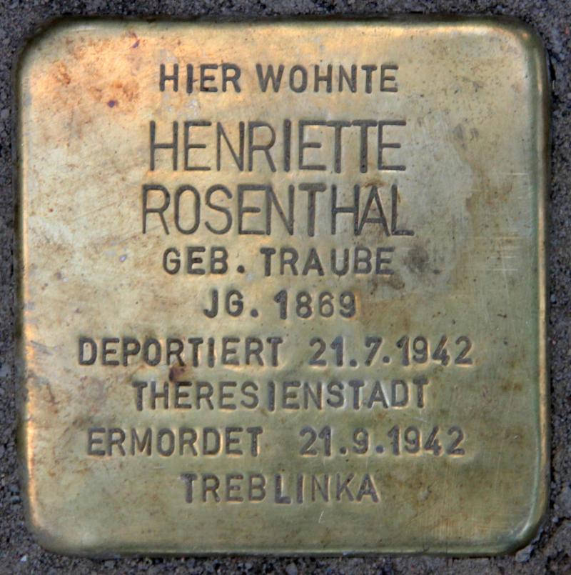 Stolperstein für Henriette Rosenthal.