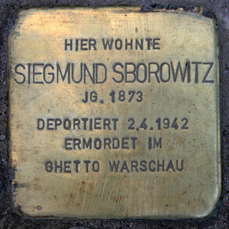 Stolperstein für Siegmund Sborowitz.