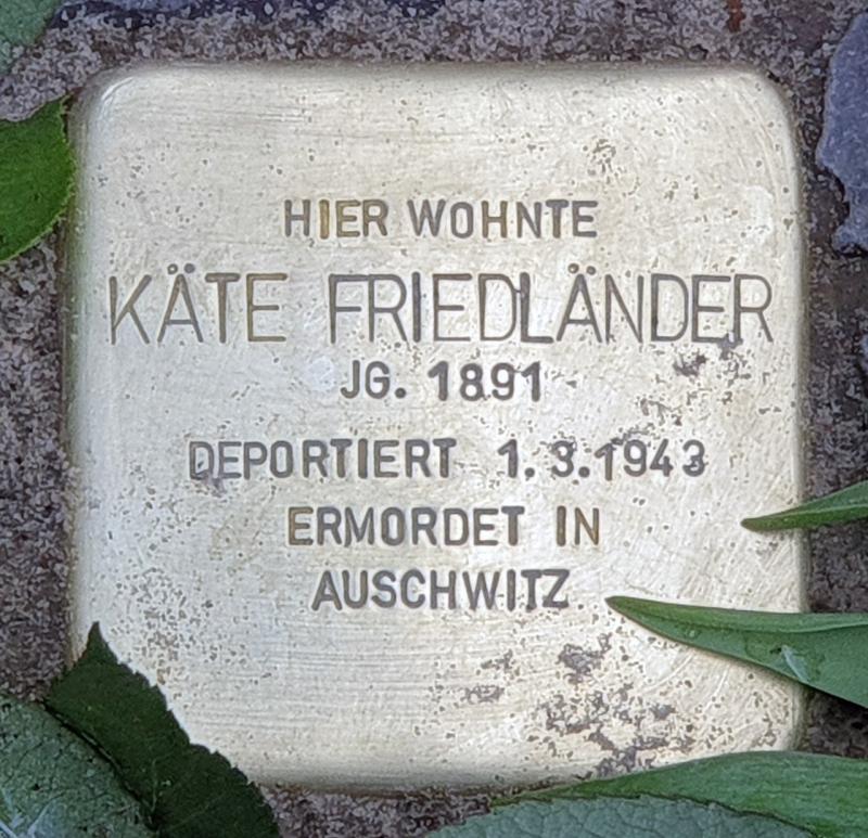 Stolperstein Käte Friedländer, Foto: OTFW