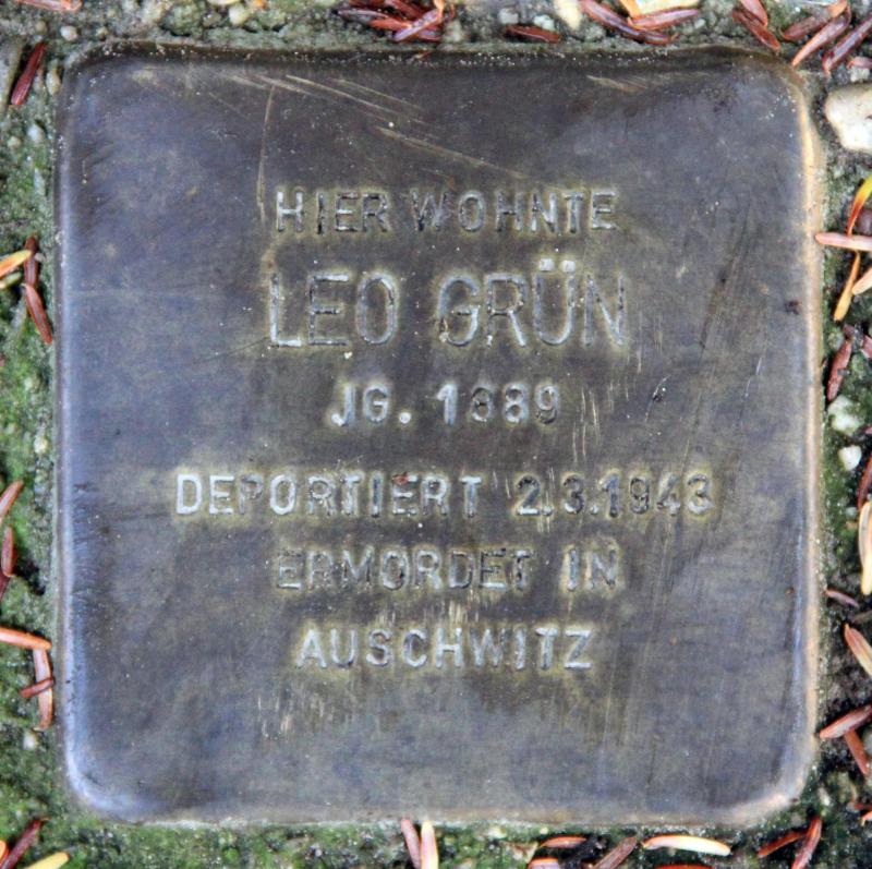 Stolperstein für Leo Grün.