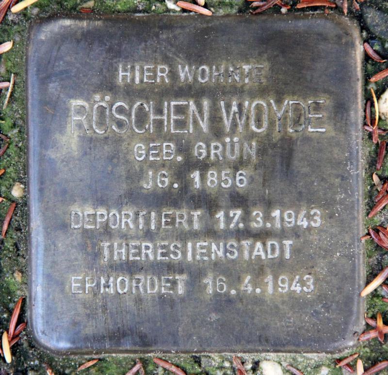 Stolperstein für Röschen Woyde.