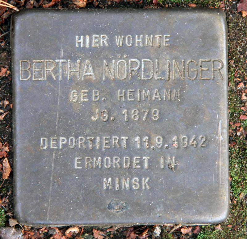 Stolperstein für Bertha Nördlinger.