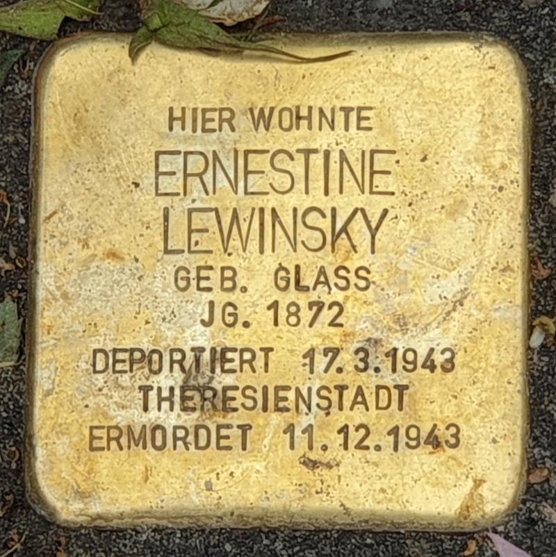 Stolperstein für Ernestine Lewinsky © OTFW