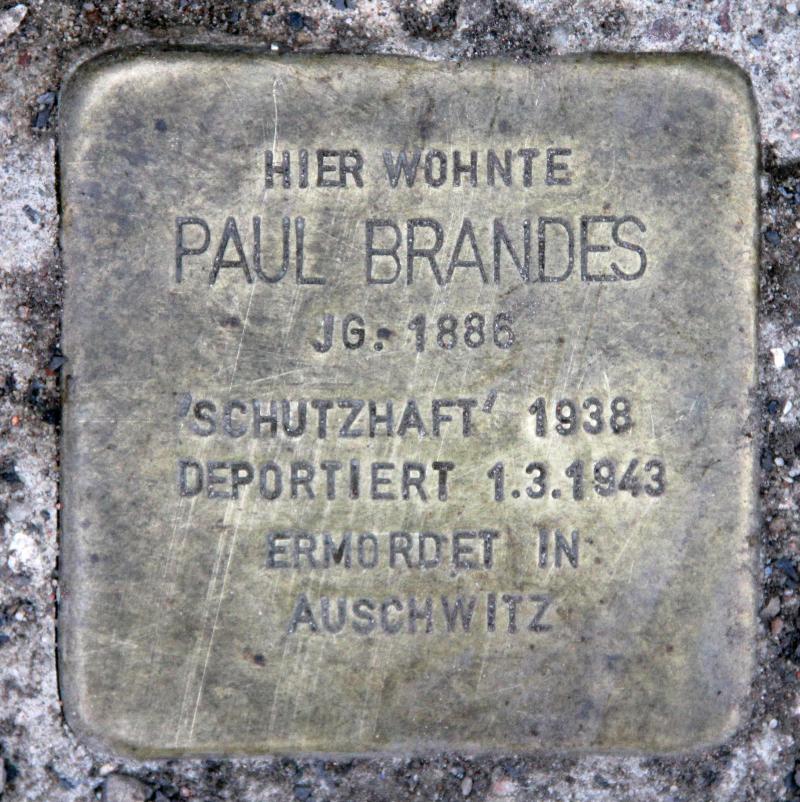 Stolperstein für Paul Brandes.