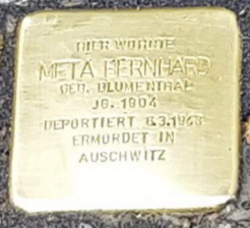 Stolperstein für Meta Bernhard Foto: Stolpersteingruppe Alt-Pankow