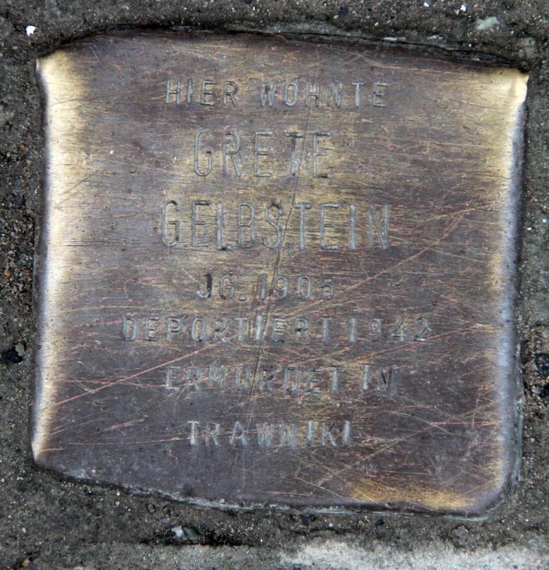 Stolperstein für Grete Gelbstein.