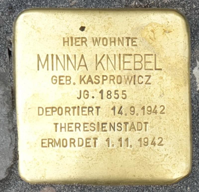 Stolperstein für Minna Kniebel Bild: Stolpersteingruppe Pankow